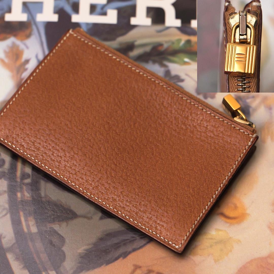 【美品珍品】エルメス ケース ポーク Le Verone ブラウン カデナ