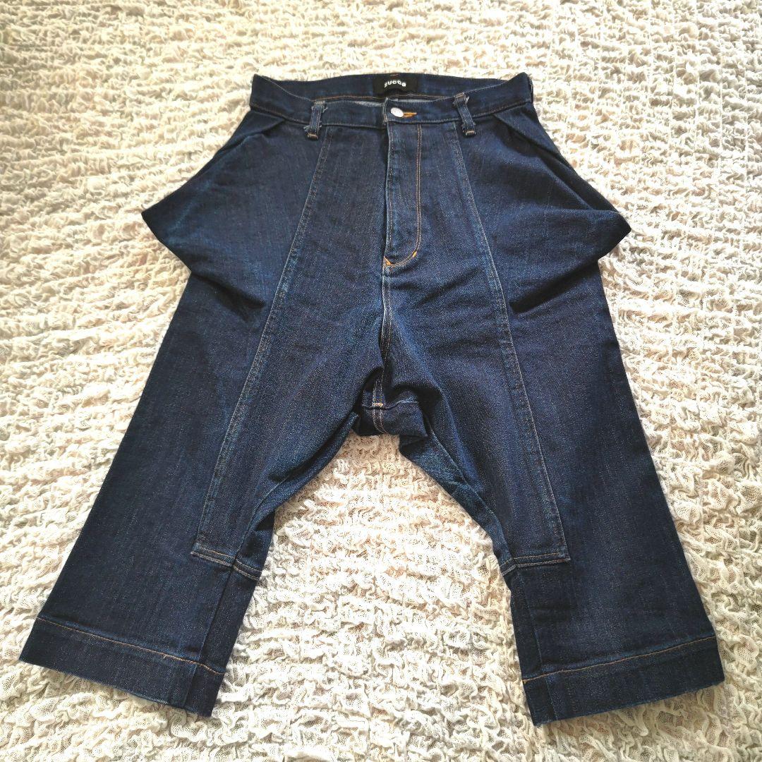 Zucca　日本製　変形デニム　サルエルパンツ　ブーツ合わせ◎　ダークインディゴ