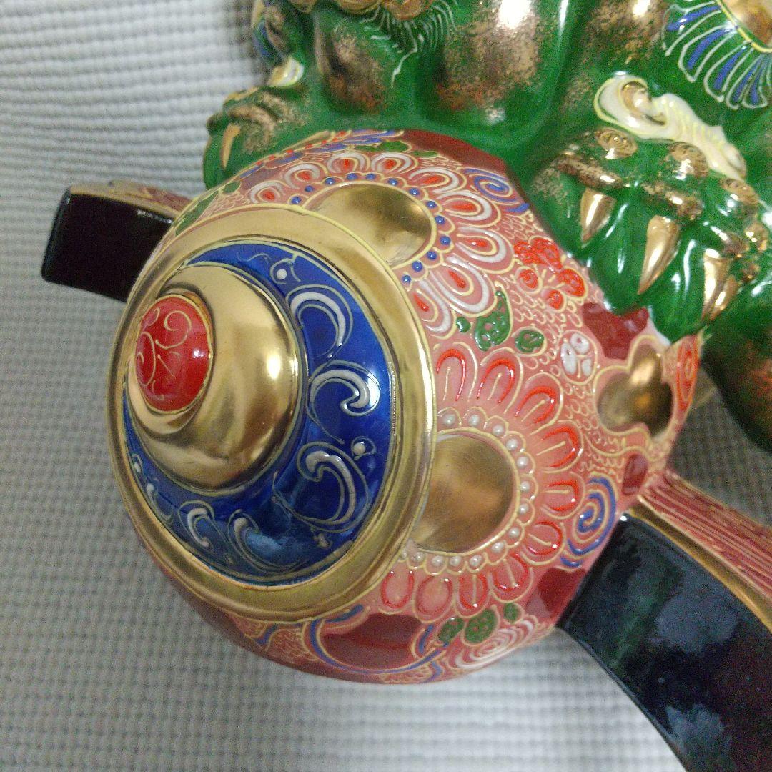 N*n様 打出の小槌♪30cm狛犬 レア色 金運/魔除け 九谷焼