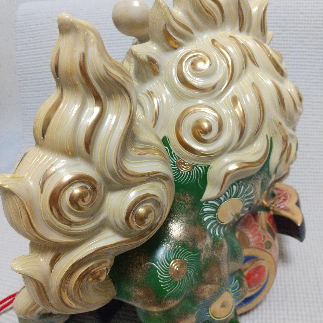 N*n様 打出の小槌♪30cm狛犬 レア色 金運/魔除け 九谷焼