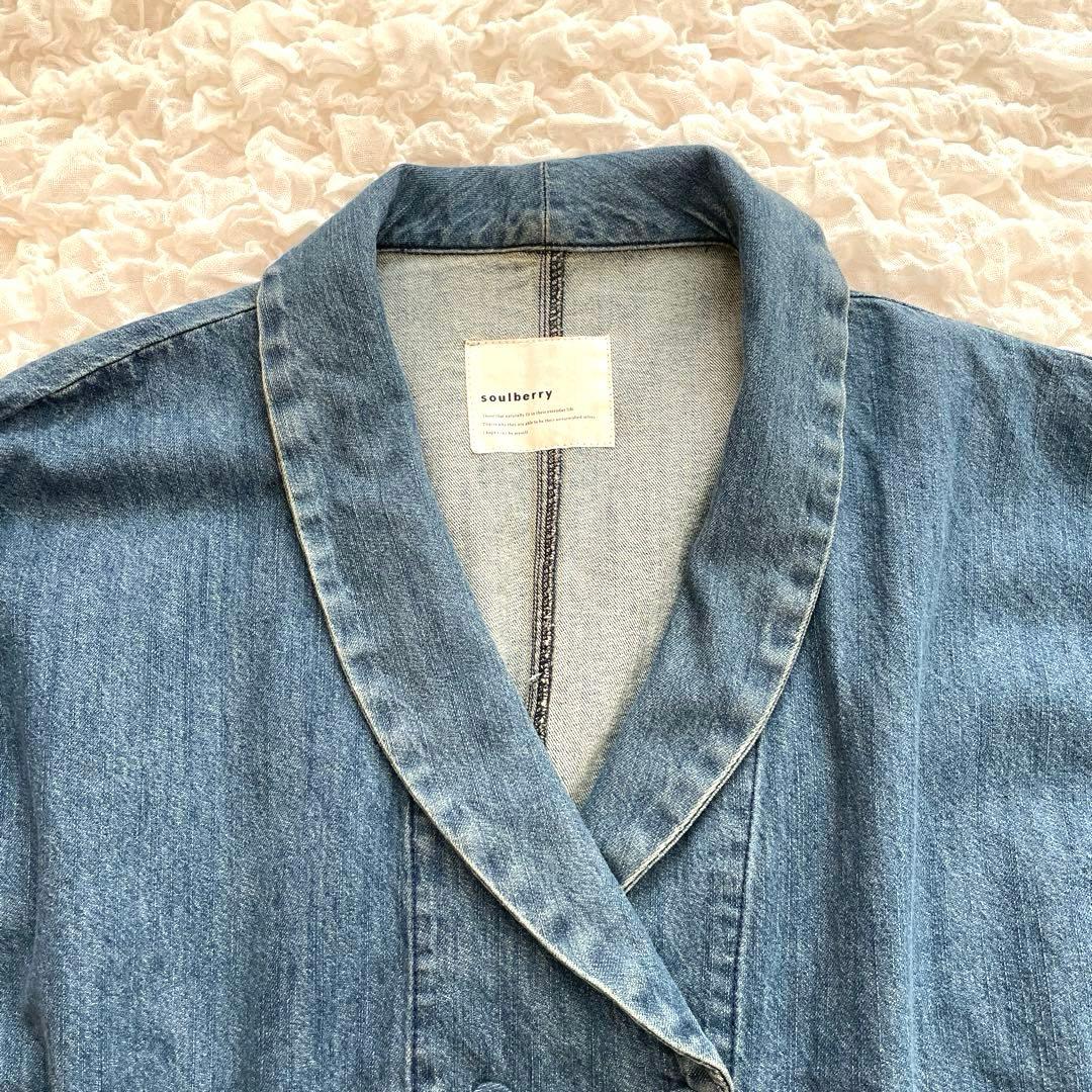 soulberry ソウルベリー ダブルなデニムのジャケット 大きいサイズ L