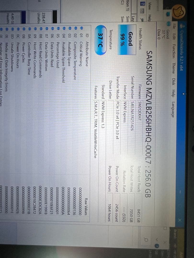 Samsung 256GB NVMe SSD 99% 98% 94% まとめ出品