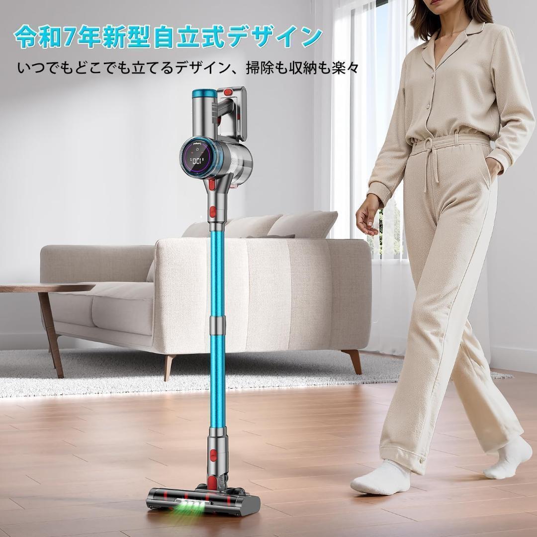 399コードレス掃除機 強力吸引 自立式 ダニ除去 60分稼働 軽量 サイクロン