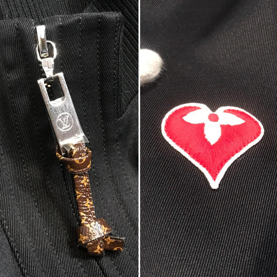 もこ様の 新品同様 ルイヴィトン ハート 半袖 ジップアップ チュニック ブラッ