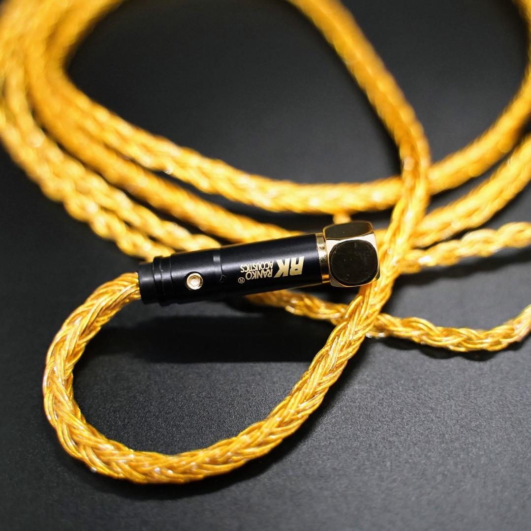 1点のみ!最高スペック16芯 金メッキ膨張式mmcx/L字 3.5mm 1.2m