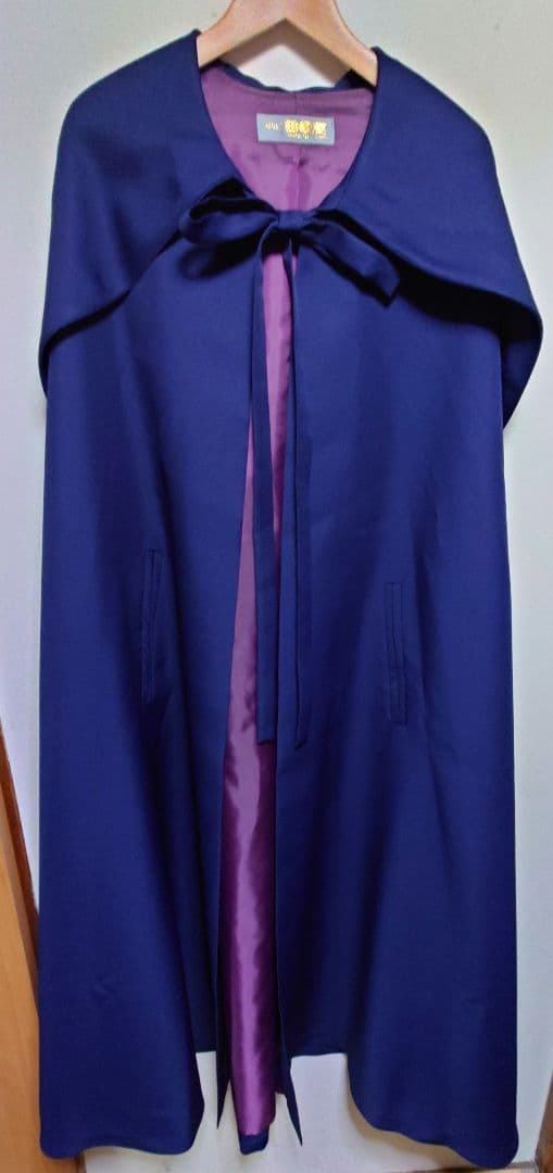 ATELIER BOZ フードロングマント ネイビー×パープル 美品