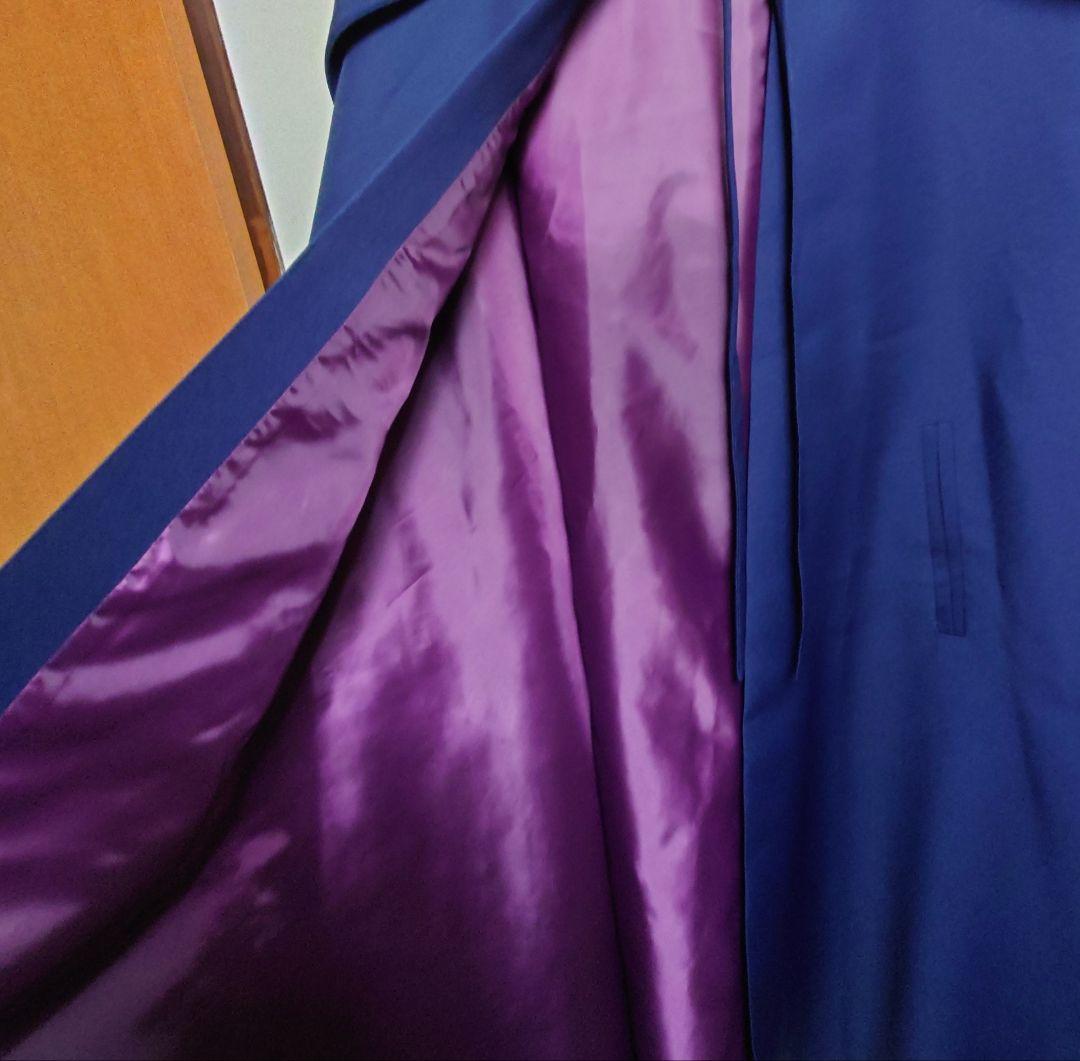 ATELIER BOZ フードロングマント ネイビー×パープル 美品