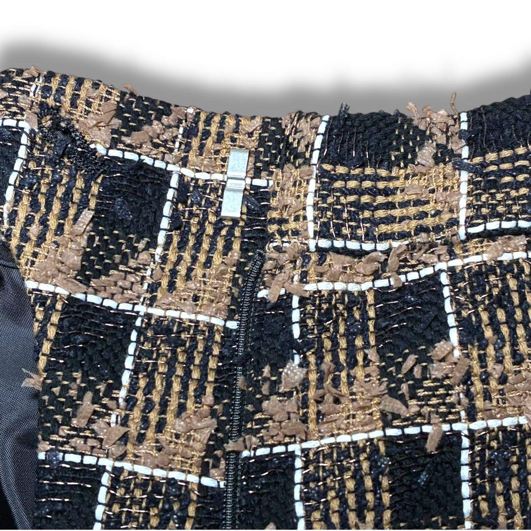 【shéller】check tweed wrap culottes Sサイズ