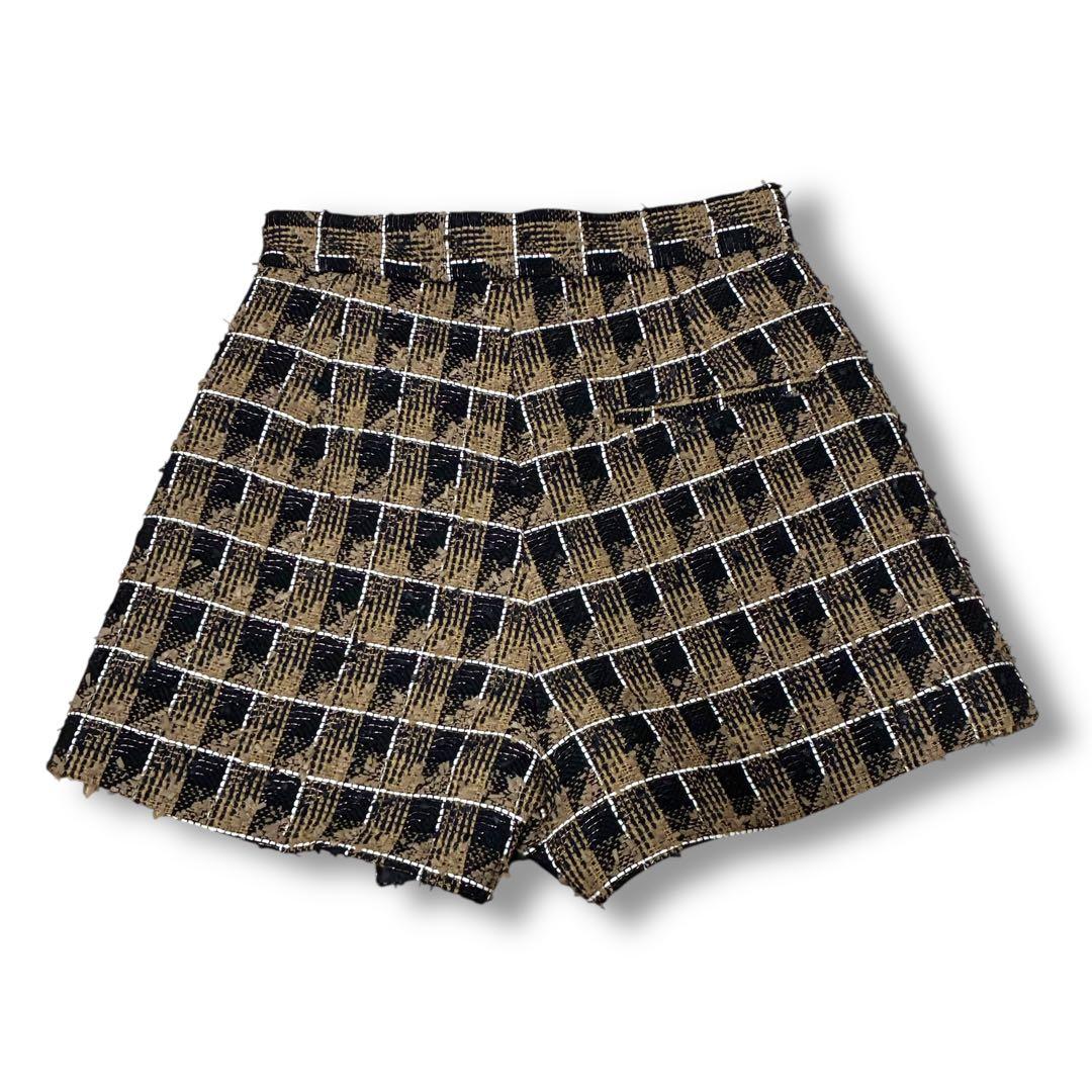 【shéller】check tweed wrap culottes Sサイズ