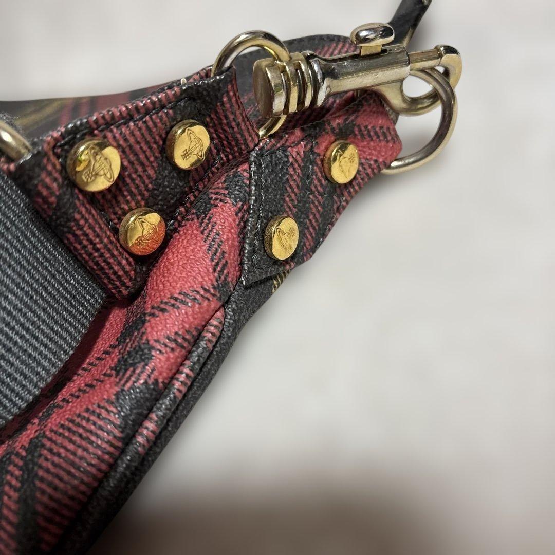 Vivienne Westwood ショルダーバッグ　オーブ　チェック柄　PVC