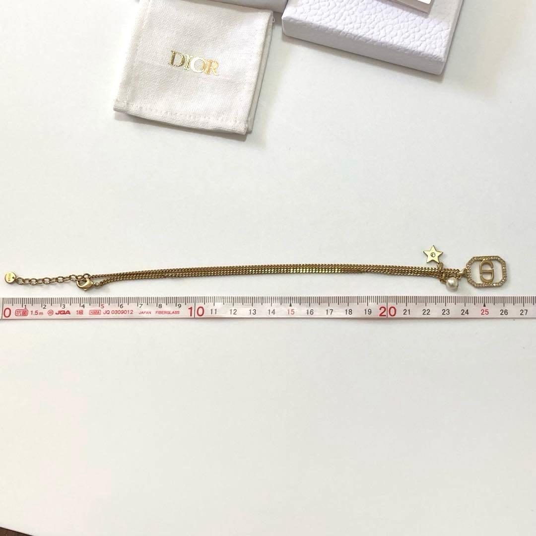 Christian Dior CDロゴ　ゴールド　ネックレス 星　パール　美品