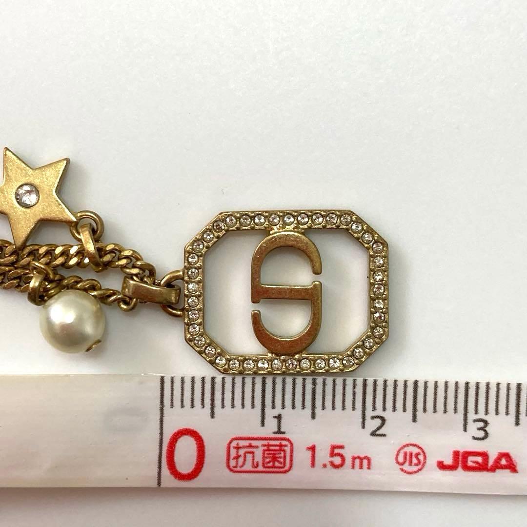 Christian Dior CDロゴ　ゴールド　ネックレス 星　パール　美品