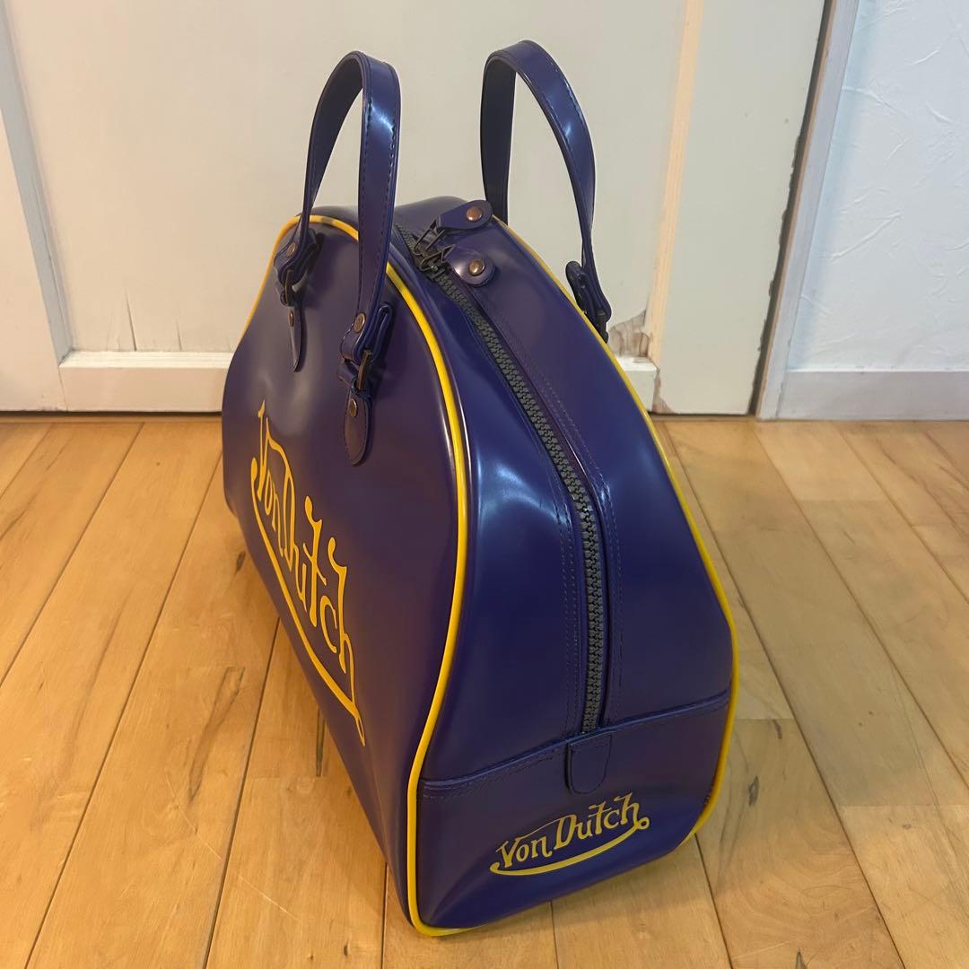 ☆ von dutch ☆ボンダッチ ボストンバッグ　パープル イエロー　Y2K