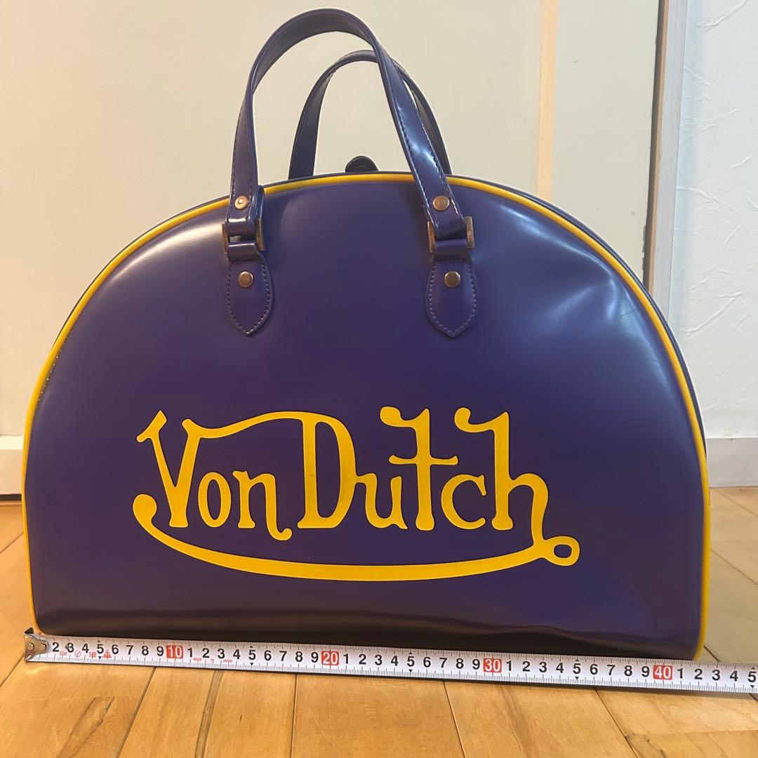 ☆ von dutch ☆ボンダッチ ボストンバッグ　パープル イエロー　Y2K