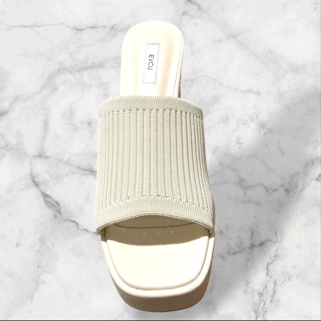 【ラスト1点早い者勝ち】EVOL クリアヒールミュール - ベージュ　Lサイズ