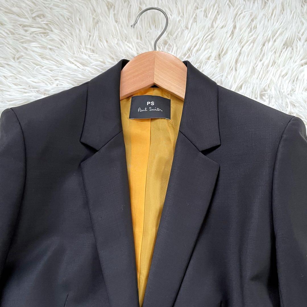 PS Paul Smith ブラックスカートスーツセットアップ上下裏地総柄