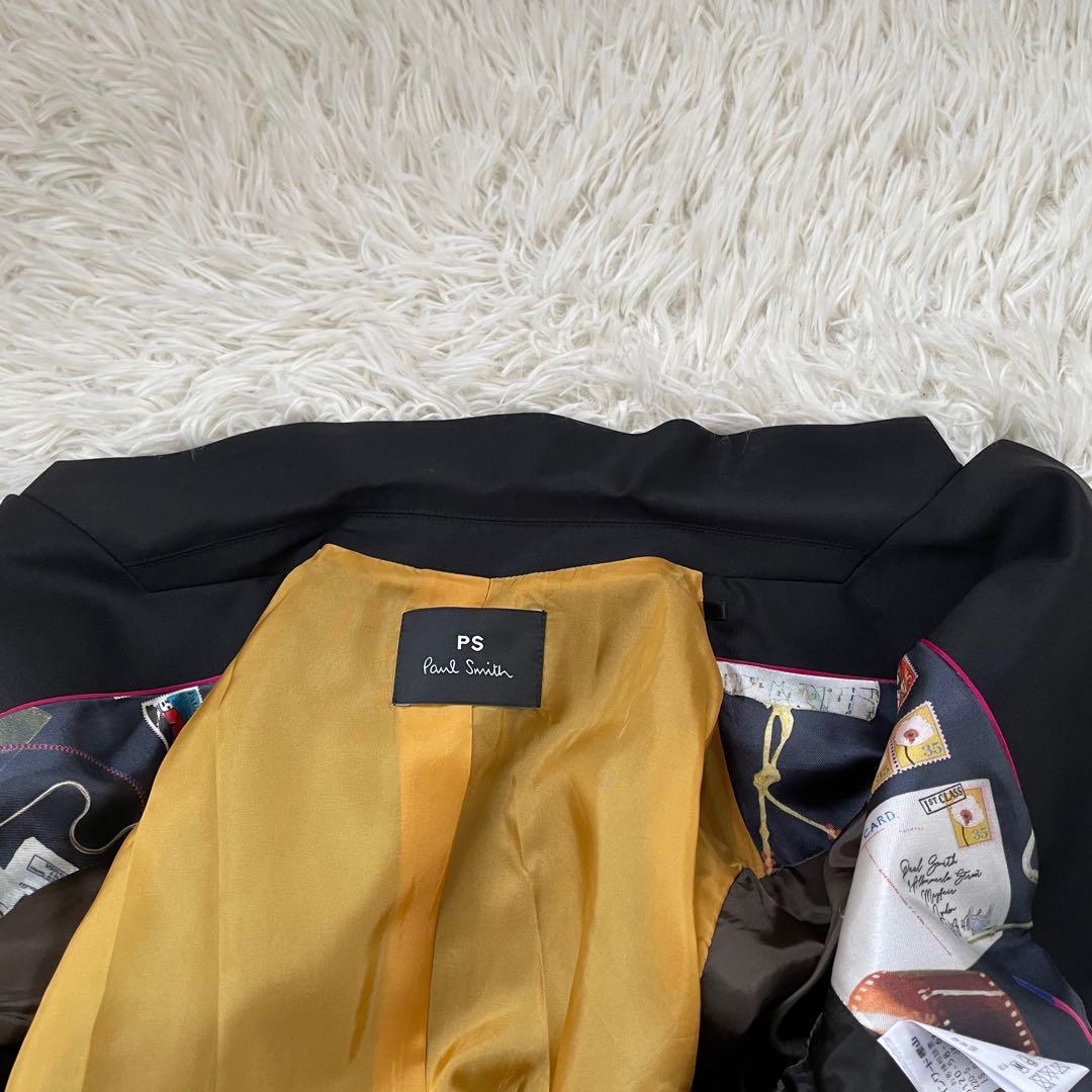 PS Paul Smith ブラックスカートスーツセットアップ上下裏地総柄
