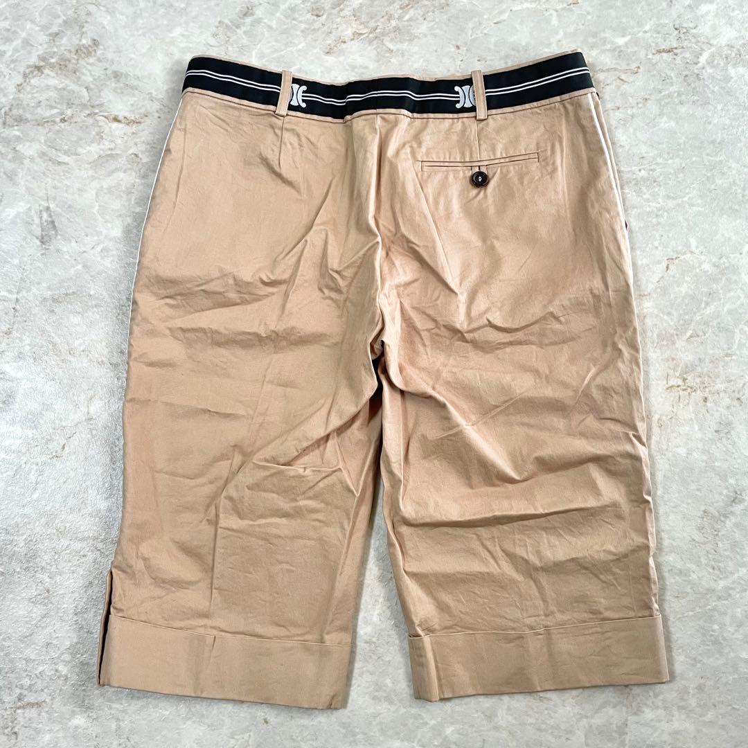 CELINE セリーヌ コットン 伸縮性 五分丈 ハーフパンツ ブラウンベージュ