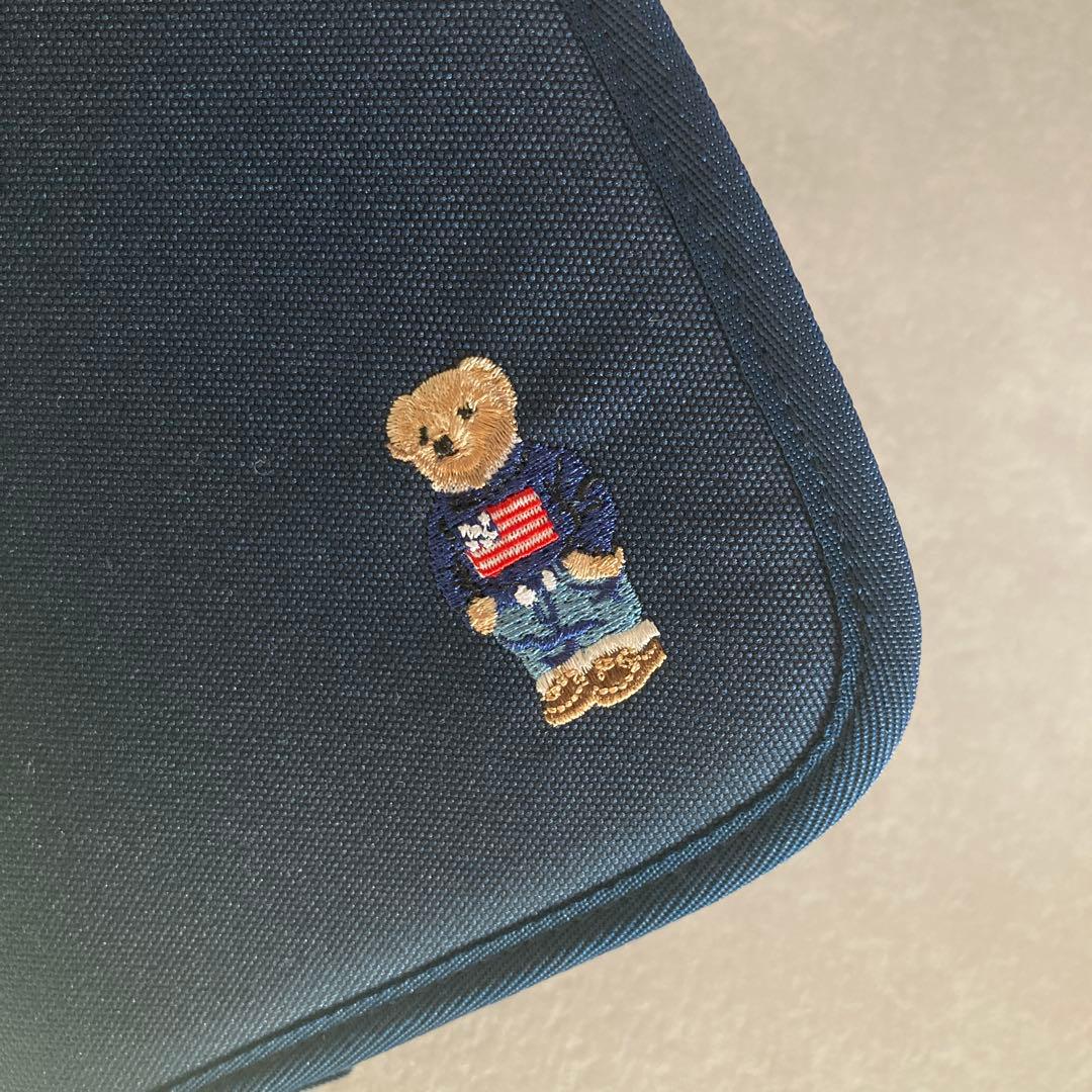【新品未使用タグ付き】POLO ポロベア 刺繍 星条旗 ネイビー 母子手帳ケース
