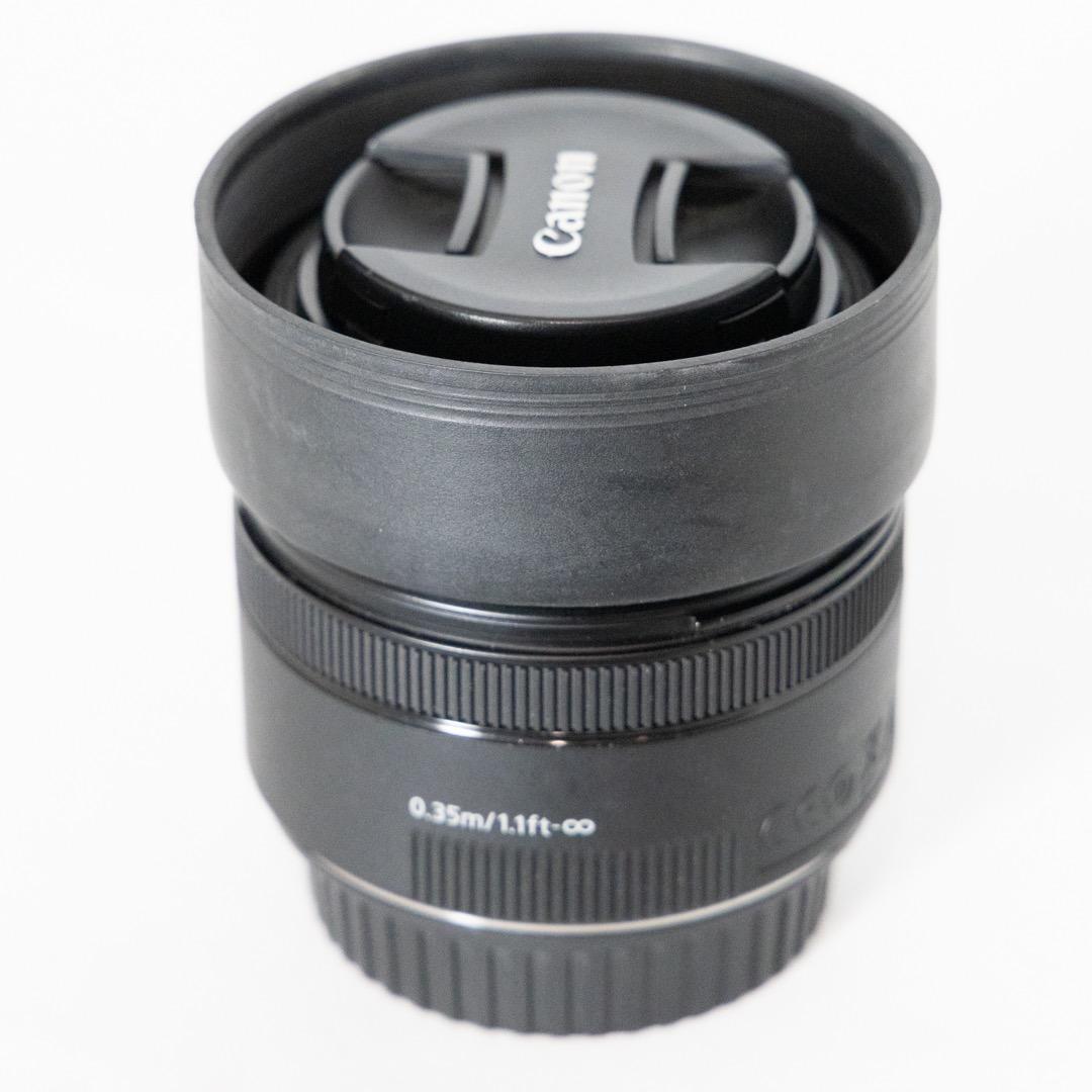 Canon EF 50mm f/1.8 STM 単焦点レンズ 社外レンズフード付