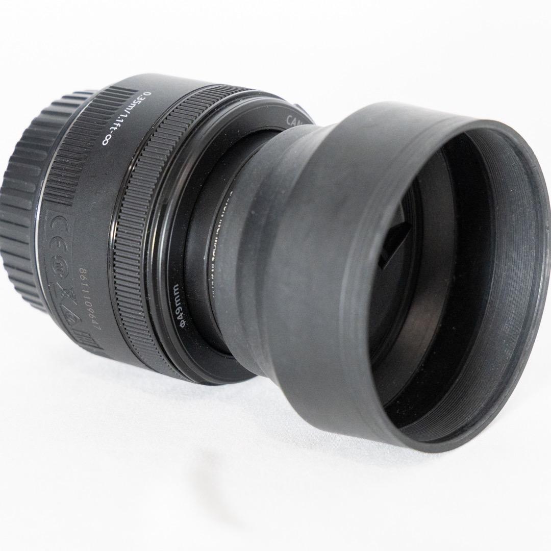 Canon EF 50mm f/1.8 STM 単焦点レンズ 社外レンズフード付