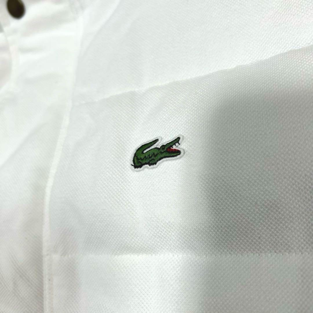 LACOSTE ダウンベスト ホワイト 胸元 刺繍ロゴ S