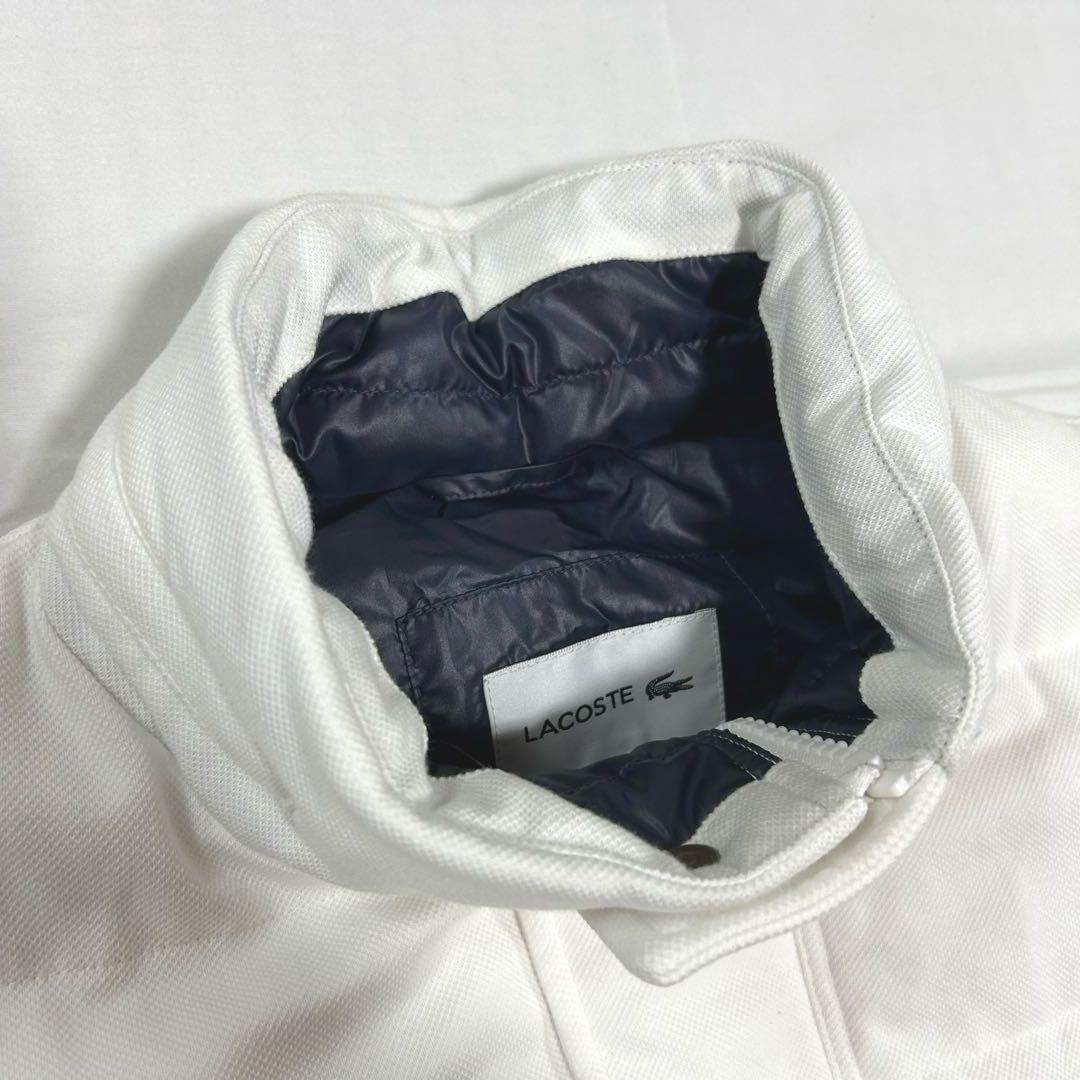 LACOSTE ダウンベスト ホワイト 胸元 刺繍ロゴ S