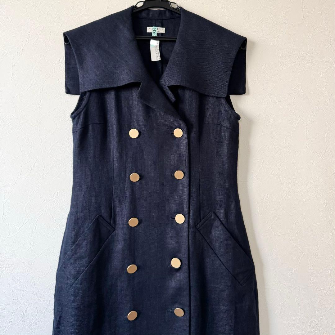 VERMEIL par iena 21SS リネンセーラーカラーワンピース