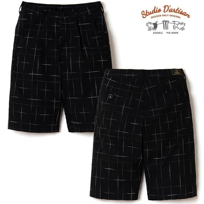 新品　ダルチザン　京黒紋付染絣ショートパンツ 1900