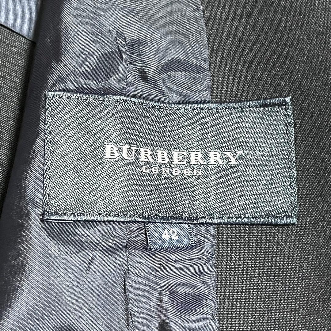 バーバリーロンドン スカートスーツ カシミヤ 42号 濃紺 大きめ