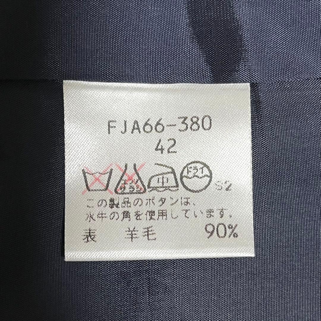 バーバリーロンドン スカートスーツ カシミヤ 42号 濃紺 大きめ