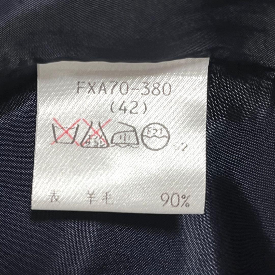バーバリーロンドン スカートスーツ カシミヤ 42号 濃紺 大きめ