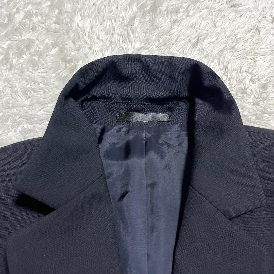 バーバリーロンドン スカートスーツ カシミヤ 42号 濃紺 大きめ