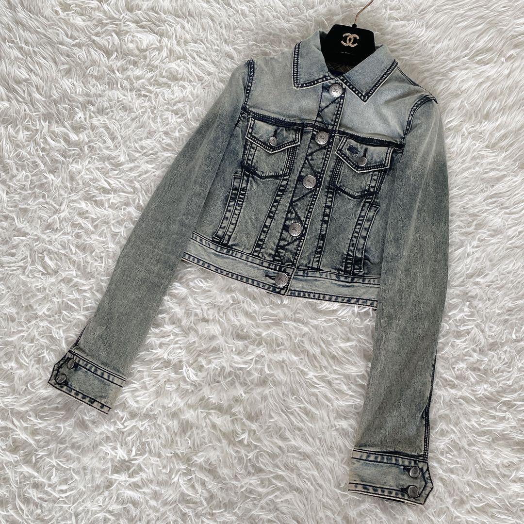 希少✨【バーバリーブルーレーベル】ホースロゴ刺繍デニムジャケット ノバチェック