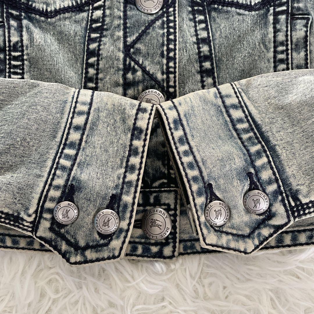 希少✨【バーバリーブルーレーベル】ホースロゴ刺繍デニムジャケット ノバチェック