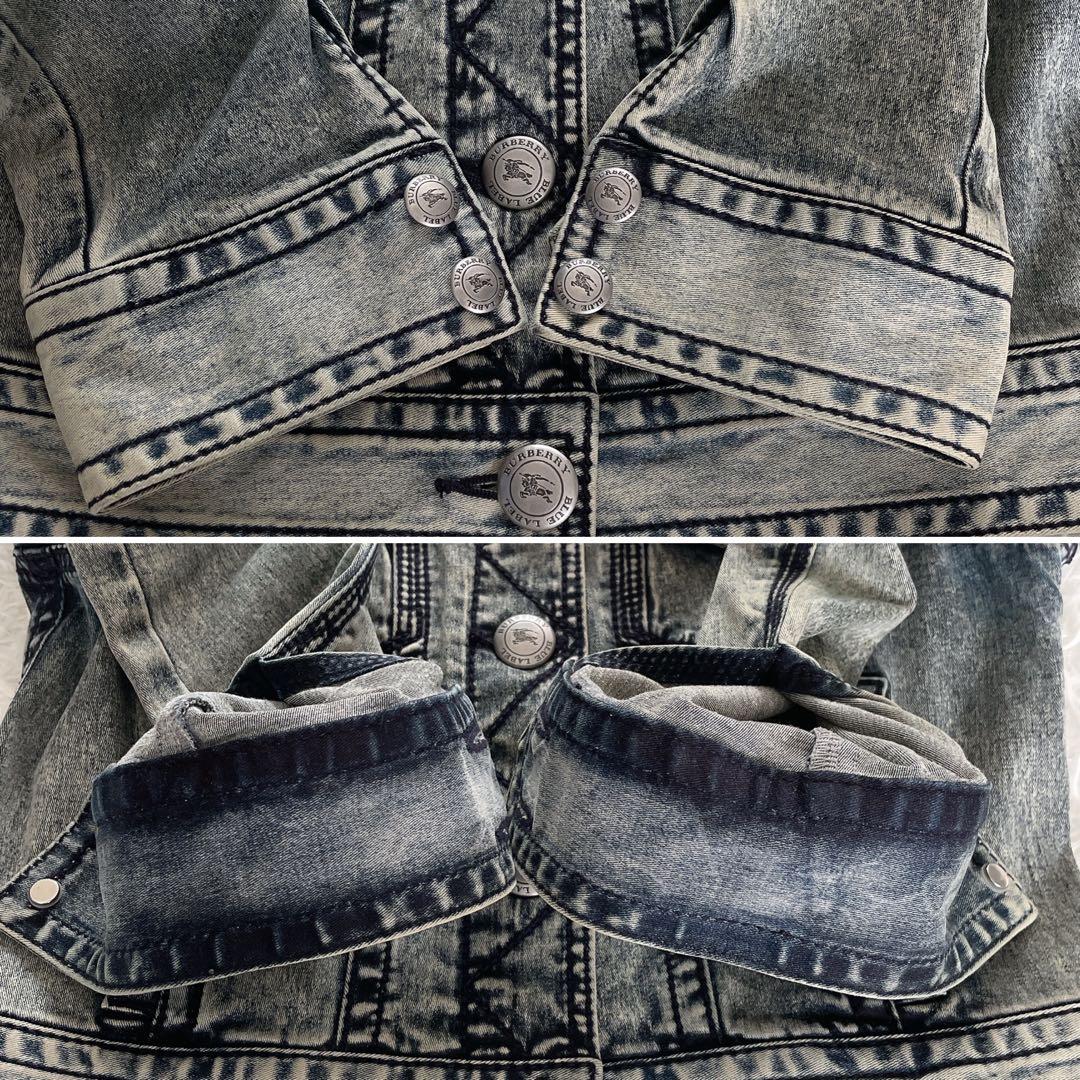 希少✨【バーバリーブルーレーベル】ホースロゴ刺繍デニムジャケット ノバチェック