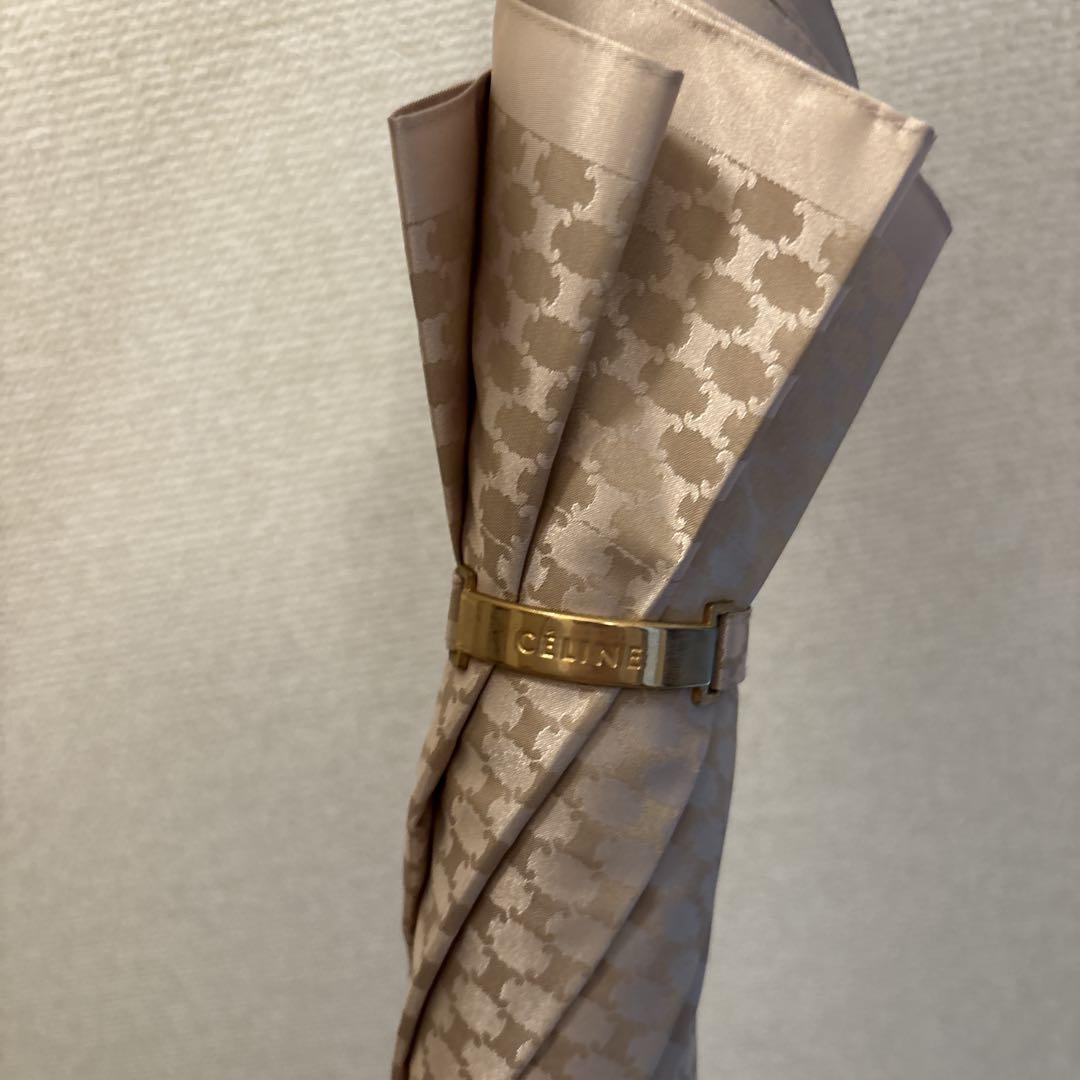 CELINE セリーヌ マカダム トリオンフ 総柄 ゴールド 長傘 レディース