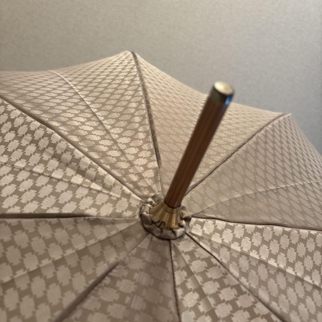 CELINE セリーヌ マカダム トリオンフ 総柄 ゴールド 長傘 レディース