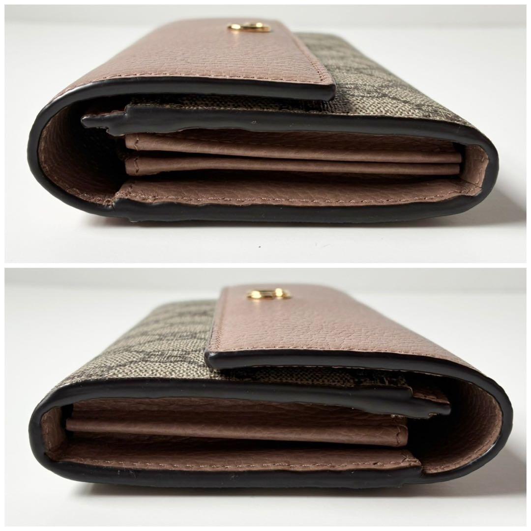 【新品・保管品】GUCCI 長財布 ダブルG バイカラー コンチネンタル ピンク