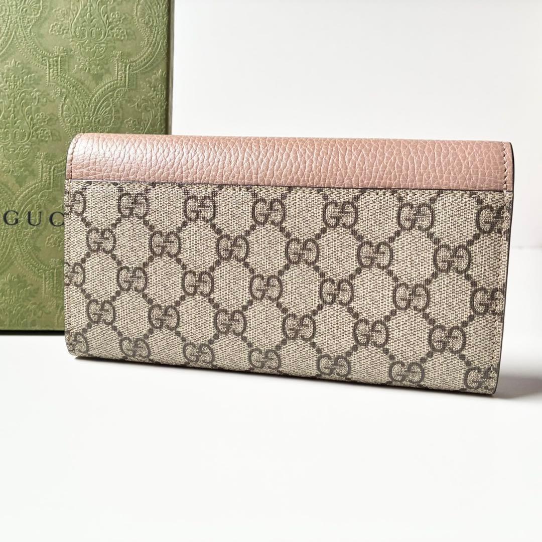 【新品・保管品】GUCCI 長財布 ダブルG バイカラー コンチネンタル ピンク