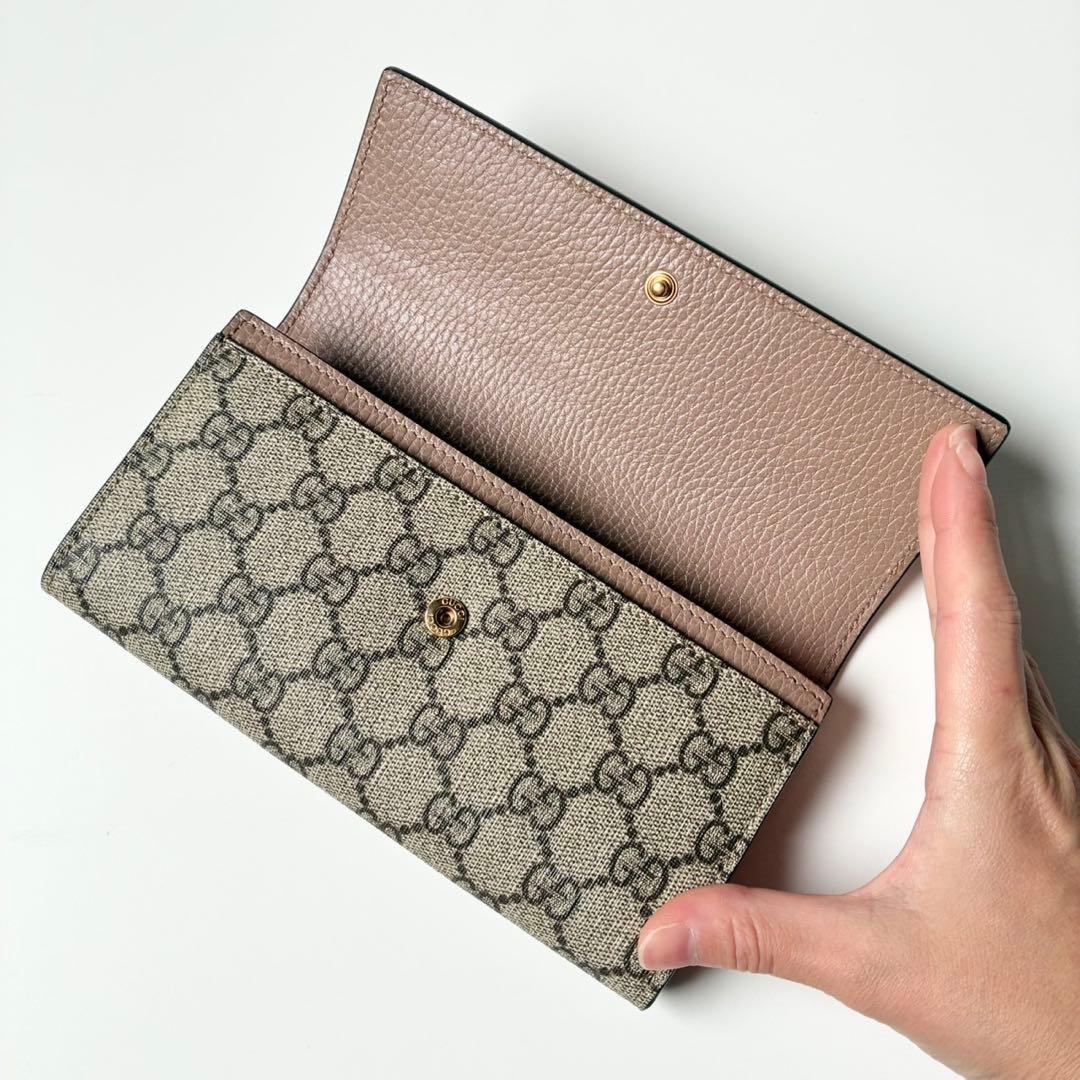 【新品・保管品】GUCCI 長財布 ダブルG バイカラー コンチネンタル ピンク