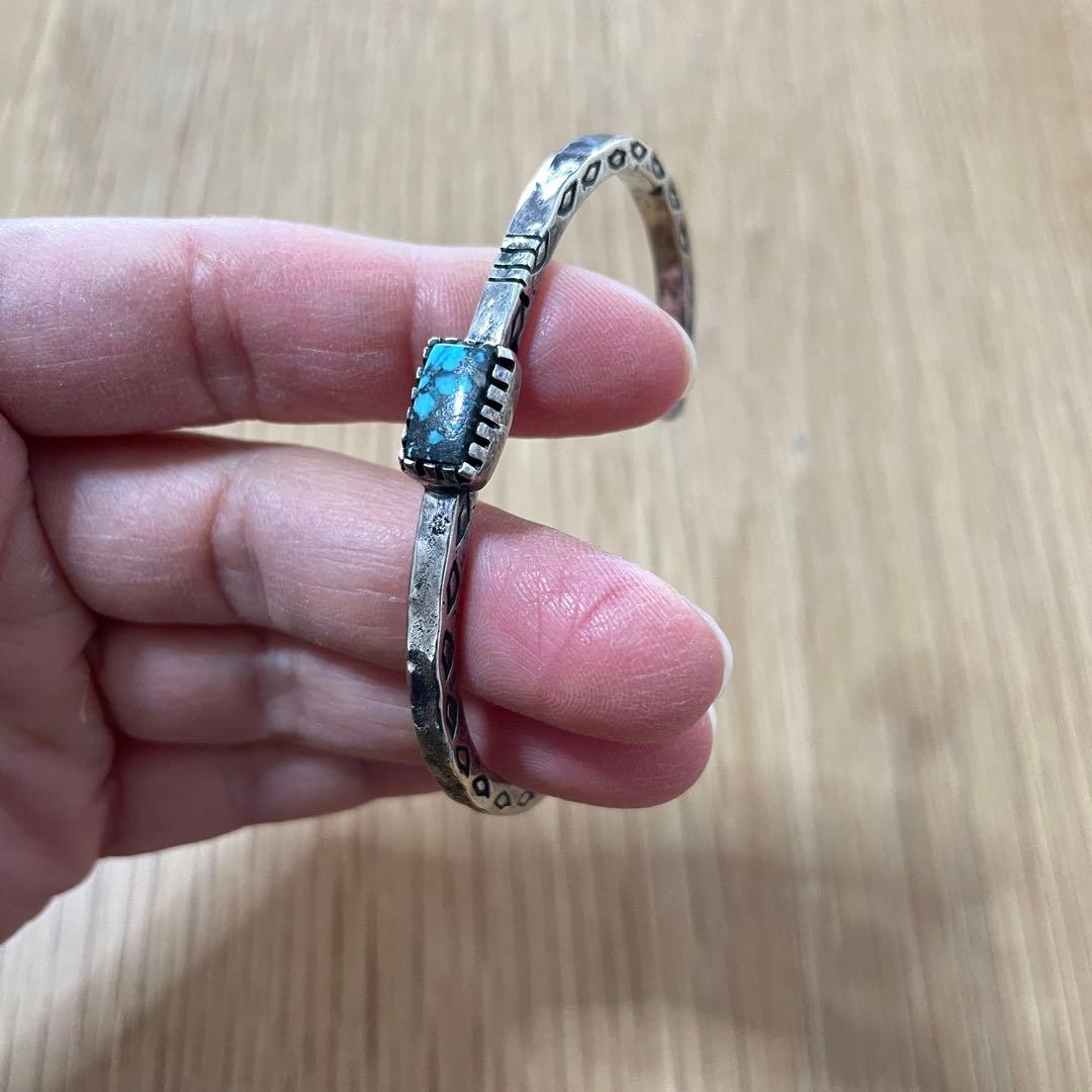 シルバーバングル　インディアンジュエリー　ターコイズ