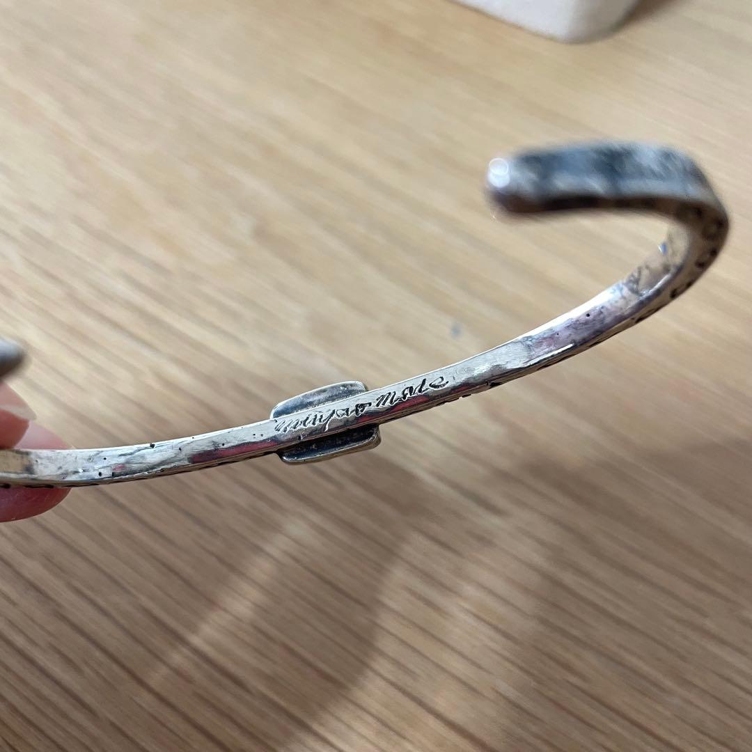 シルバーバングル　インディアンジュエリー　ターコイズ