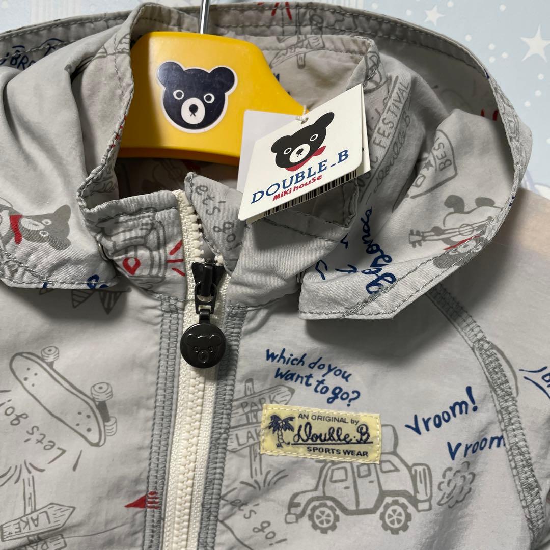 新品タグ付ミキハウス・ダブルb★アメコミ風ウインドブレーカー80定価15,400