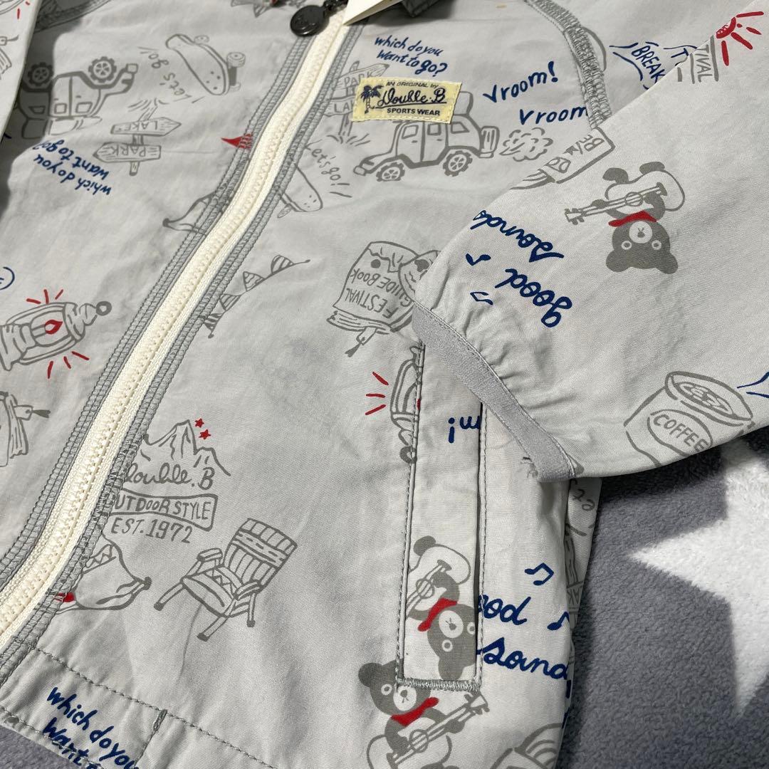 新品タグ付ミキハウス・ダブルb★アメコミ風ウインドブレーカー80定価15,400