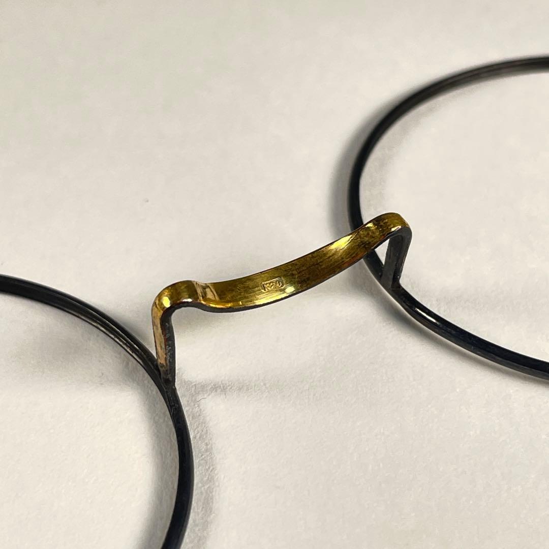 1920s K20刻印 10g 丸メガネ 一山 ビンテージフレーム 巻つる