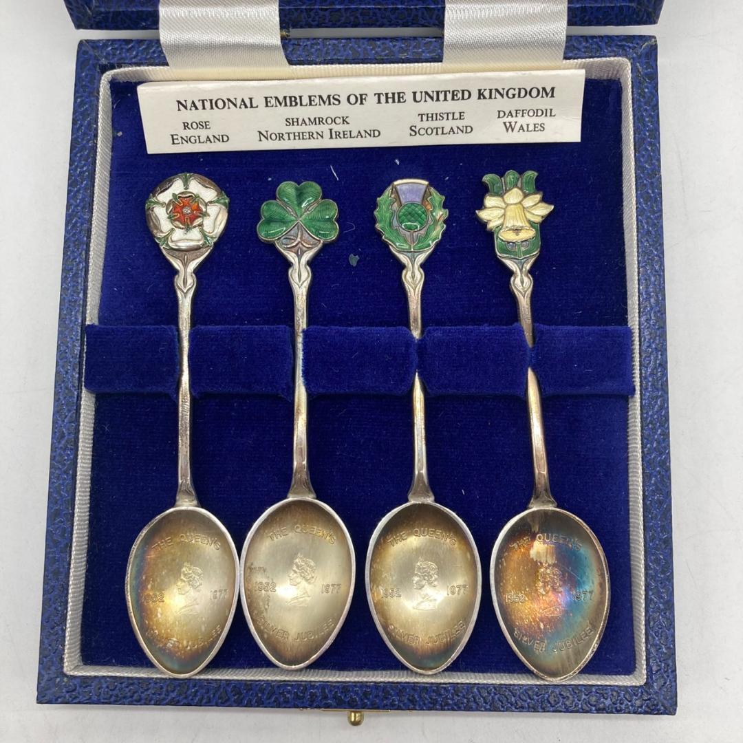 ▼Mappin&Webb　英国　花　シルバースプーン　ホールマーク　1977年