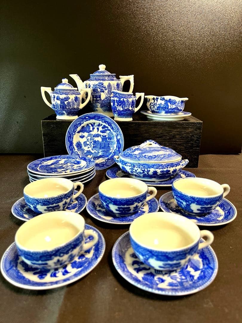 超希少　ブルーウィローパターンのミニセット（日本製）