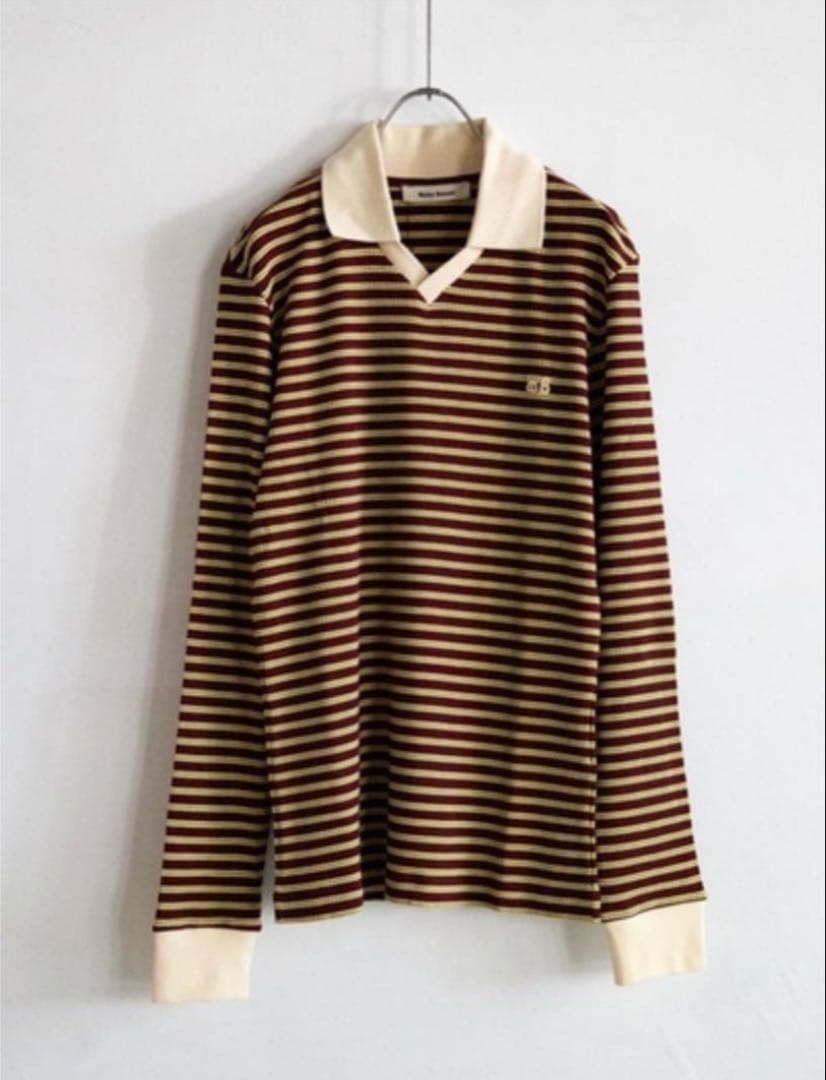 WALES BONNER Sonic ストライプ　ニットポロ