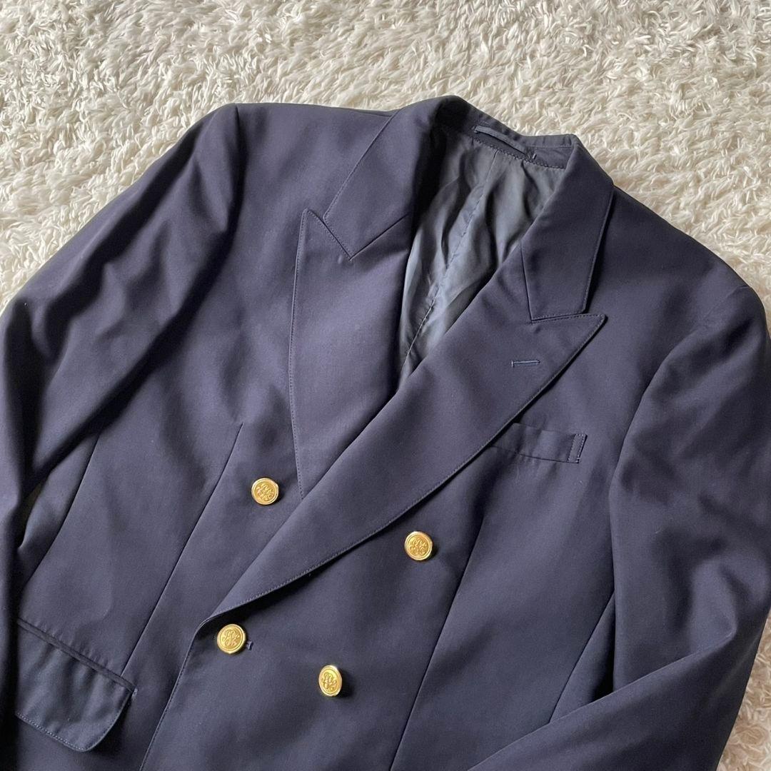 美品✨ジェイプレス ダブルテーラードジャケット 紺ブレ 金ボタン L相当